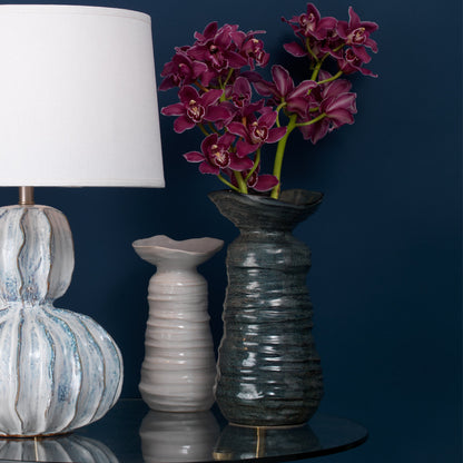 Marine Vase by Jamie Young in cream. Made from ceramic in a eclectic & global style.