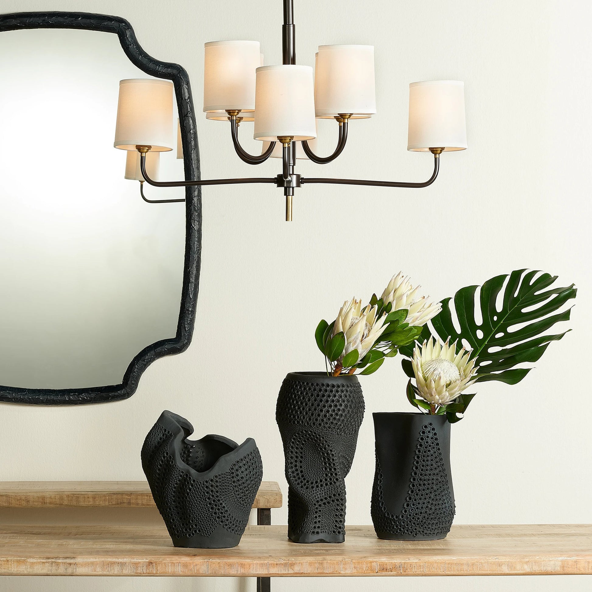 Moonrise Vase by Jamie Young in matte black. Made from porcelain in a modern style.