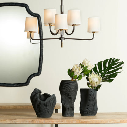 Moonrise Vase by Jamie Young in matte black. Made from porcelain in a modern style.
