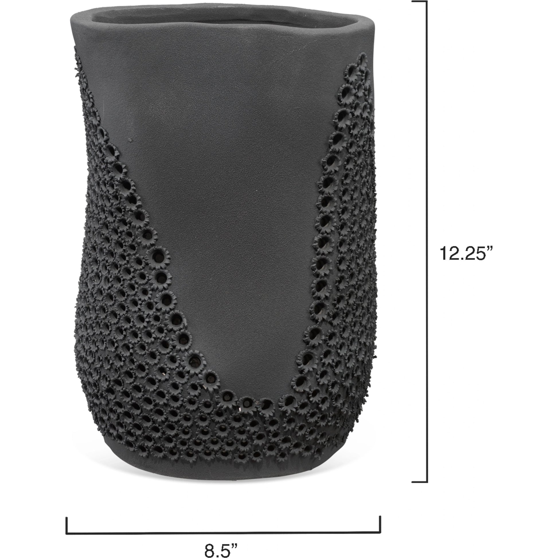 Moonrise Vase by Jamie Young in matte black. Made from porcelain in a modern style.