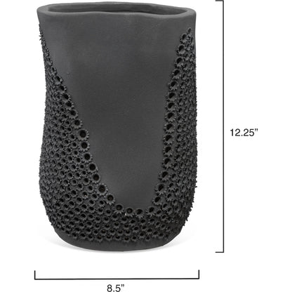 Moonrise Vase by Jamie Young in matte black. Made from porcelain in a modern style.