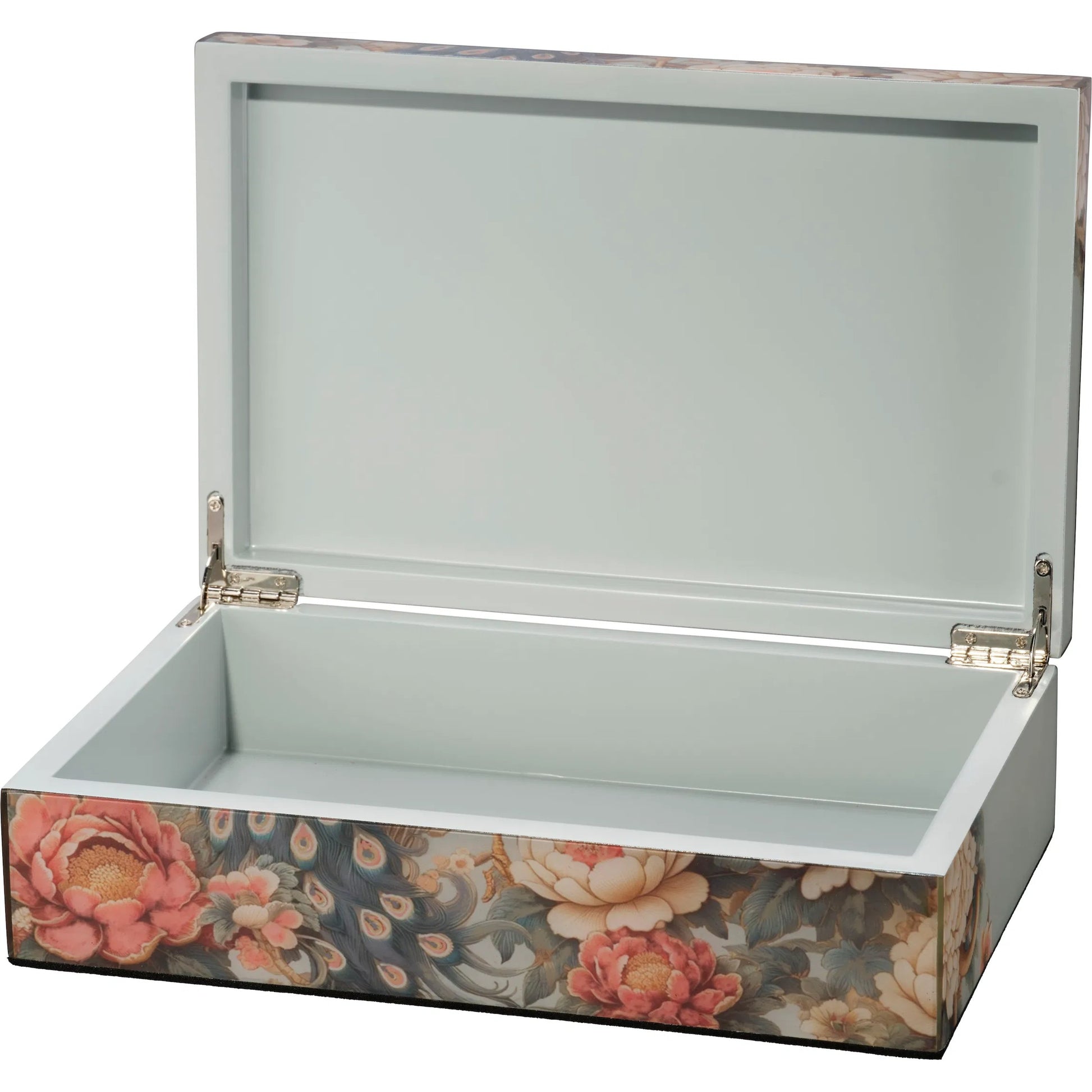 Mural Laquered Box by Jamie Young in blue and sky blue, multi. Made from unique in a unique style.