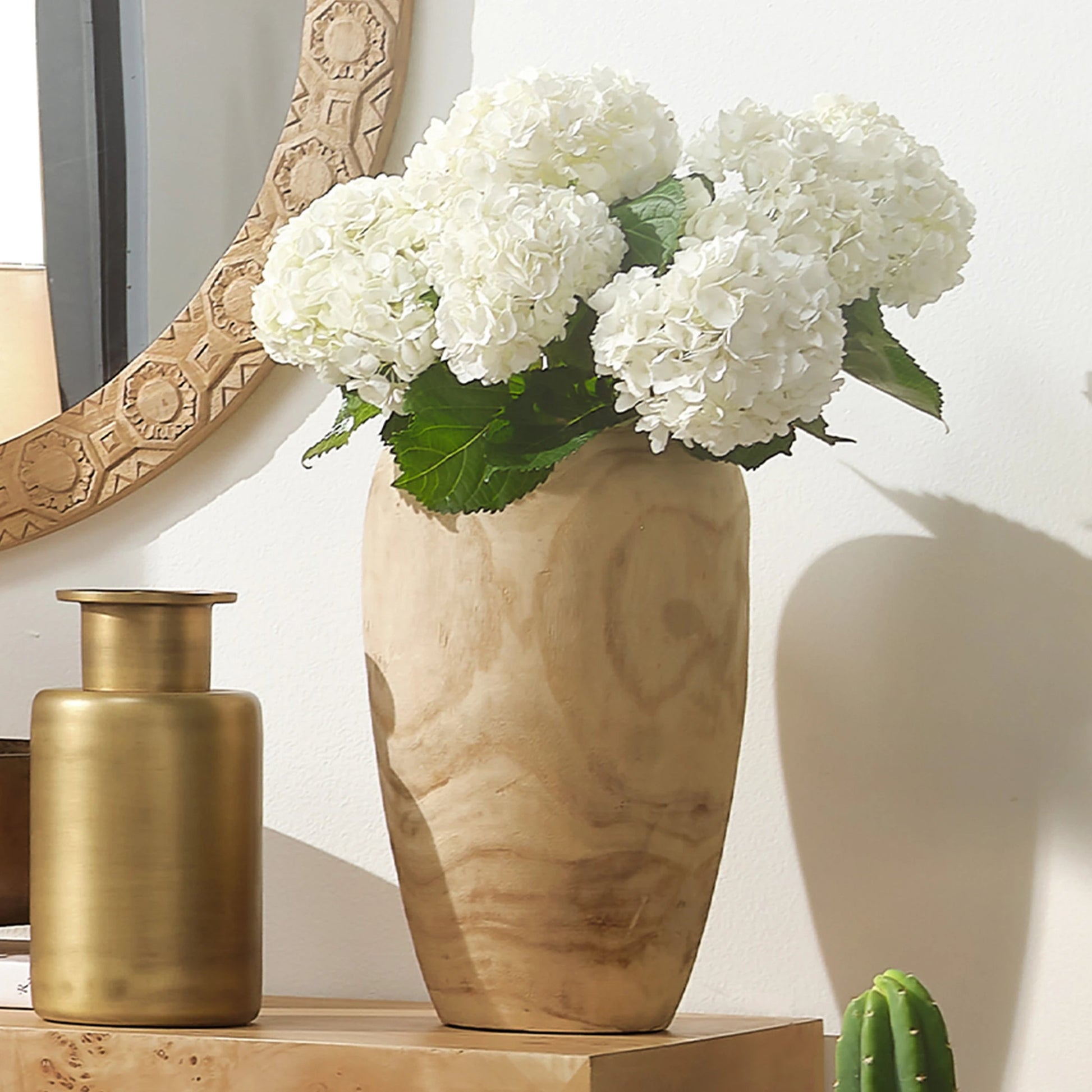 Ojai Wooden Vase by Jamie Young in natural wood. Made from wood paulownia tree in a eclectic & global style.
