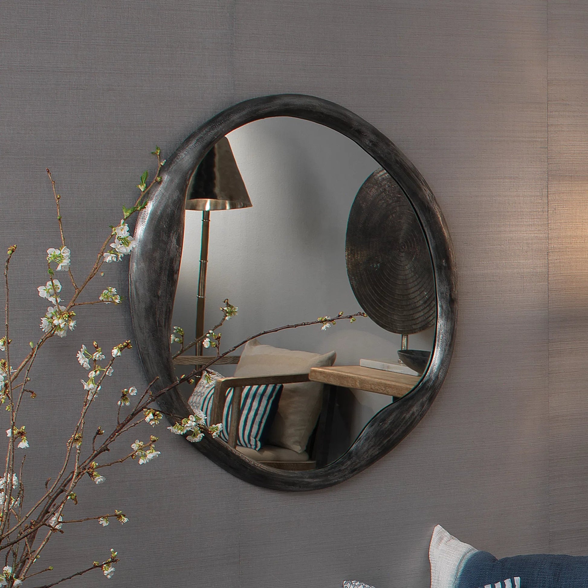 Organic Round Mirror by Jamie Young. Made from unique in a modern style.