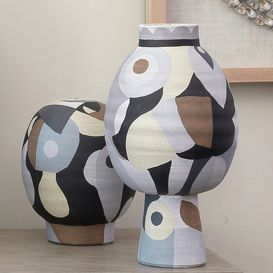 Pablo Short Vase by Jamie Young in neutral colored. Made from ceramic in a eclectic & global style.