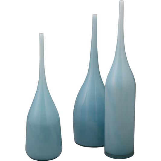 Pixie Decorative Vases by Jamie Young in periwinkle blue glass. Made from glass in a coastal style.