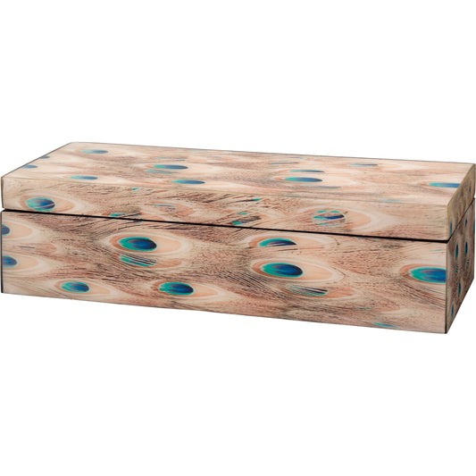 Plume Box by Jamie Young in white peacock. Made from mdf in a eclectic & global style.