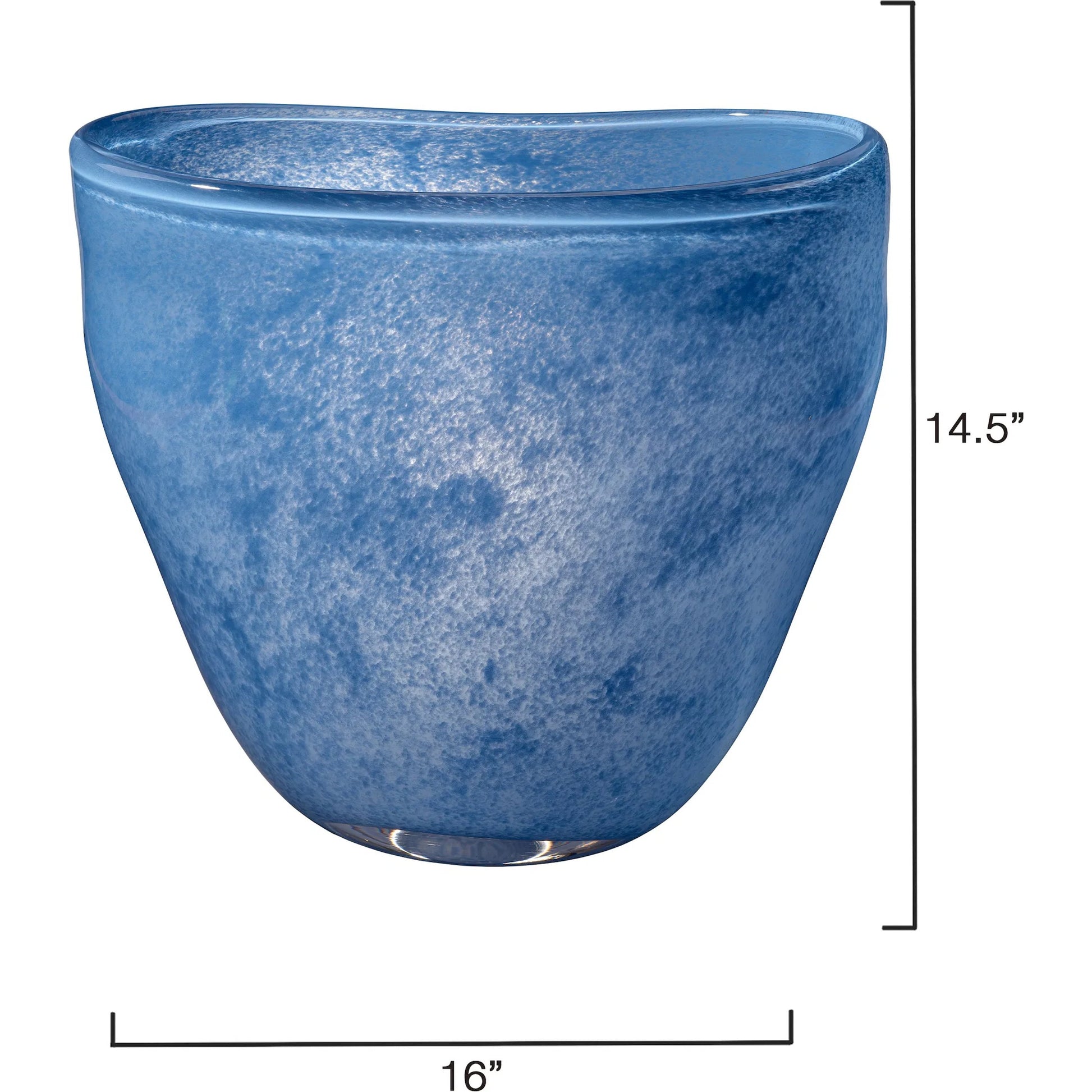 Puddle Vase by Jamie Young in blue and blown blue glass. Made from glass in a eclectic & global style.