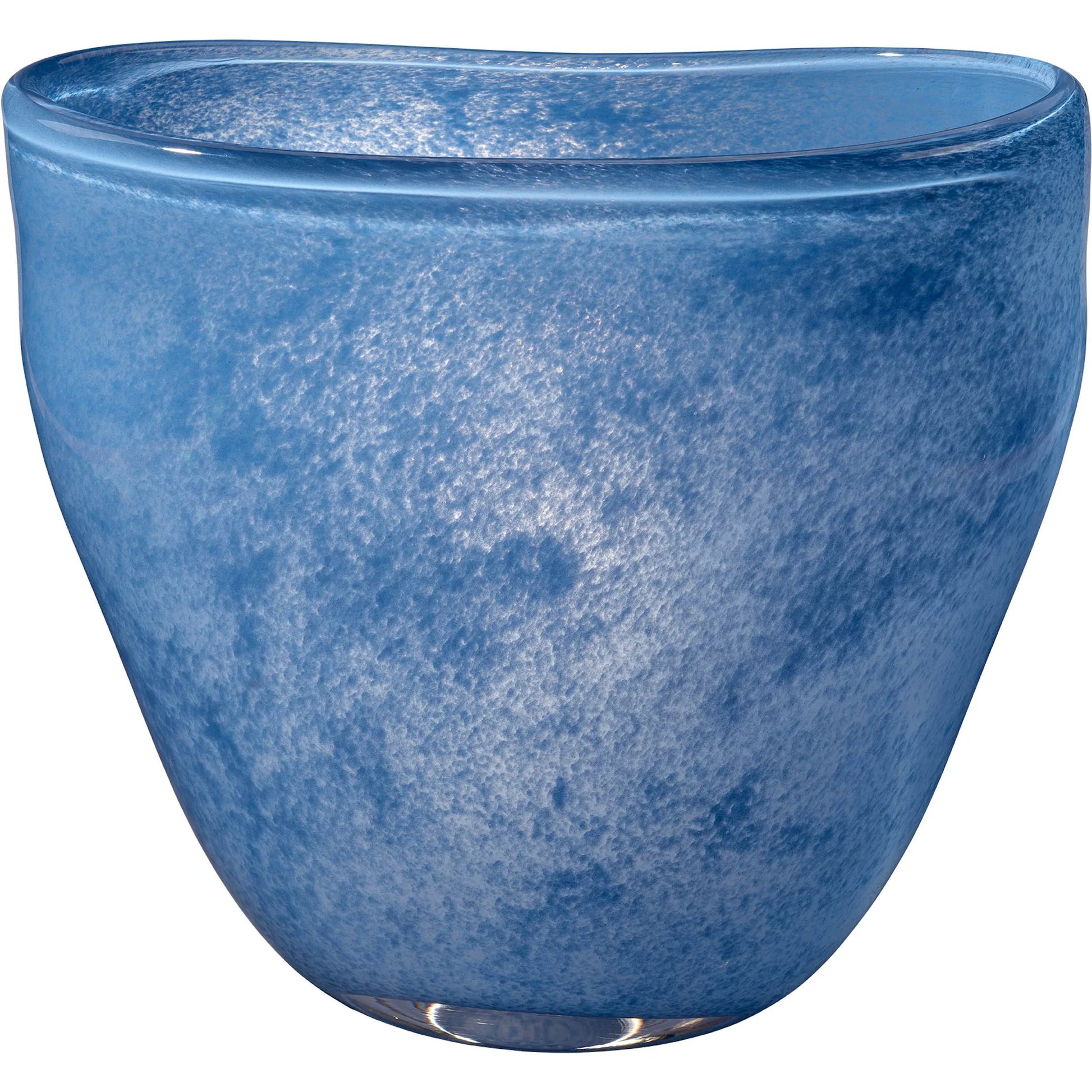 Puddle Vase by Jamie Young in blue and blown blue glass. Made from glass in a eclectic & global style.