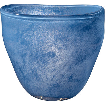 Puddle Vase by Jamie Young in blue and blown blue glass. Made from glass in a eclectic & global style.