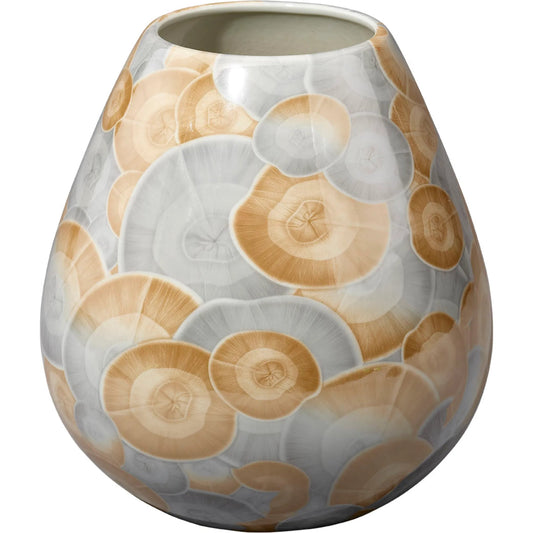 Pura Vase by The Livingston Collection in blue and printed blue, natural ceramic glaze. Made from ceramic in a unique style.