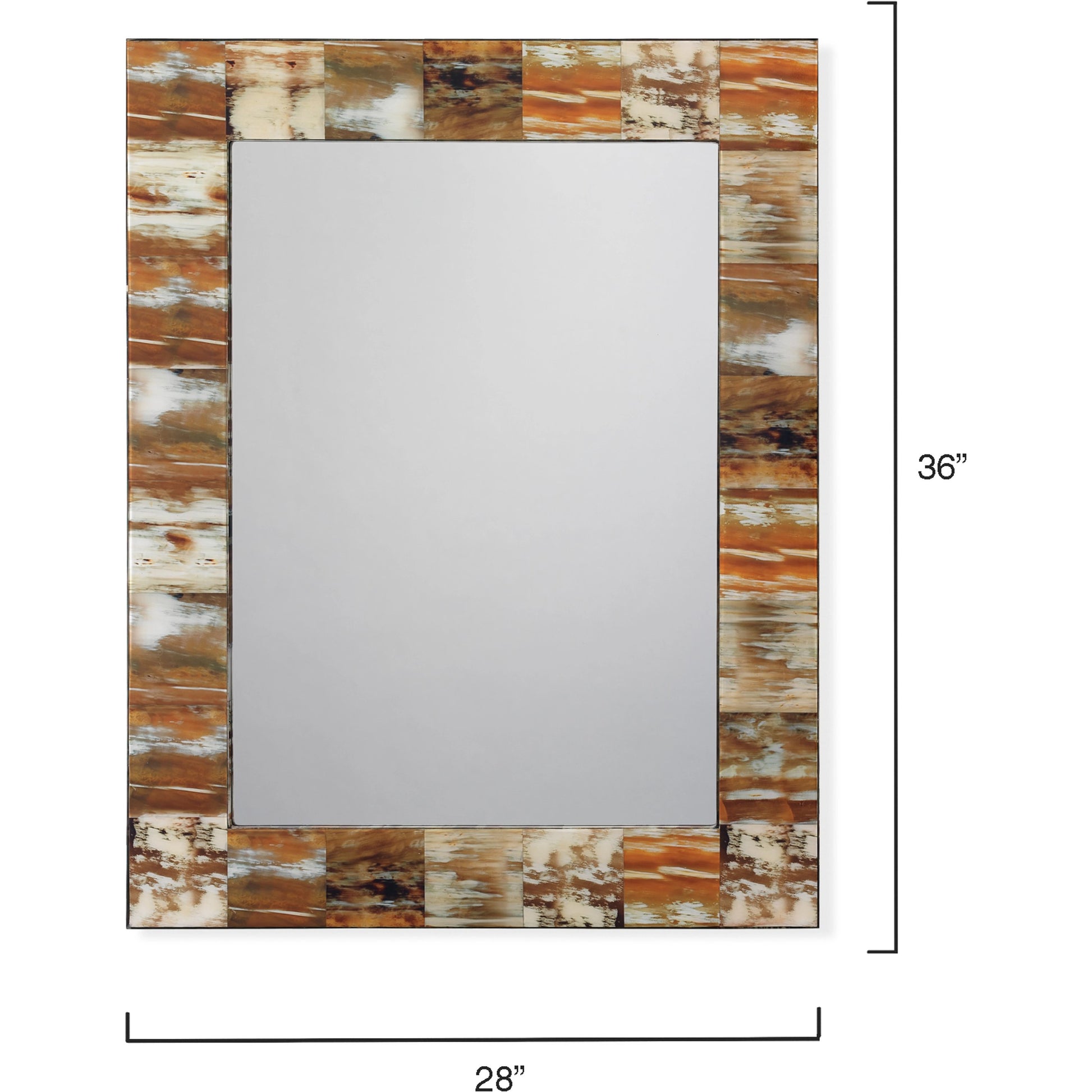 Rectangle Mirror by Jamie Young in natural faux horn. Made from faux horn in a eclectic & global style.