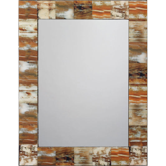 Rectangle Mirror by Jamie Young in natural faux horn. Made from faux horn in a eclectic & global style.
