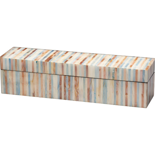 Roosevelt Box by Jamie Young. Made from mother of pearl, acrylic, mdf in a unique style.