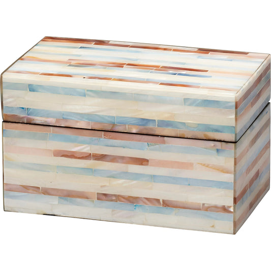 Roosevelt Box by Jamie Young. Made from mother of pearl, acrylic, mdf in a unique style.