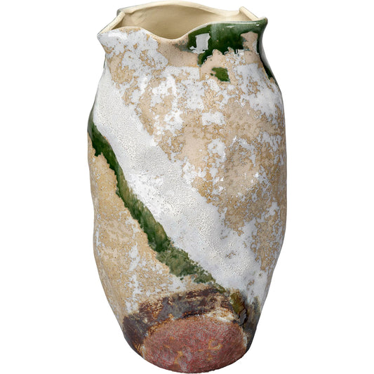 Sandcastle Vase by Jamie Young in natural and green, cream, tan. Made from ceramic in a eclectic & global style.