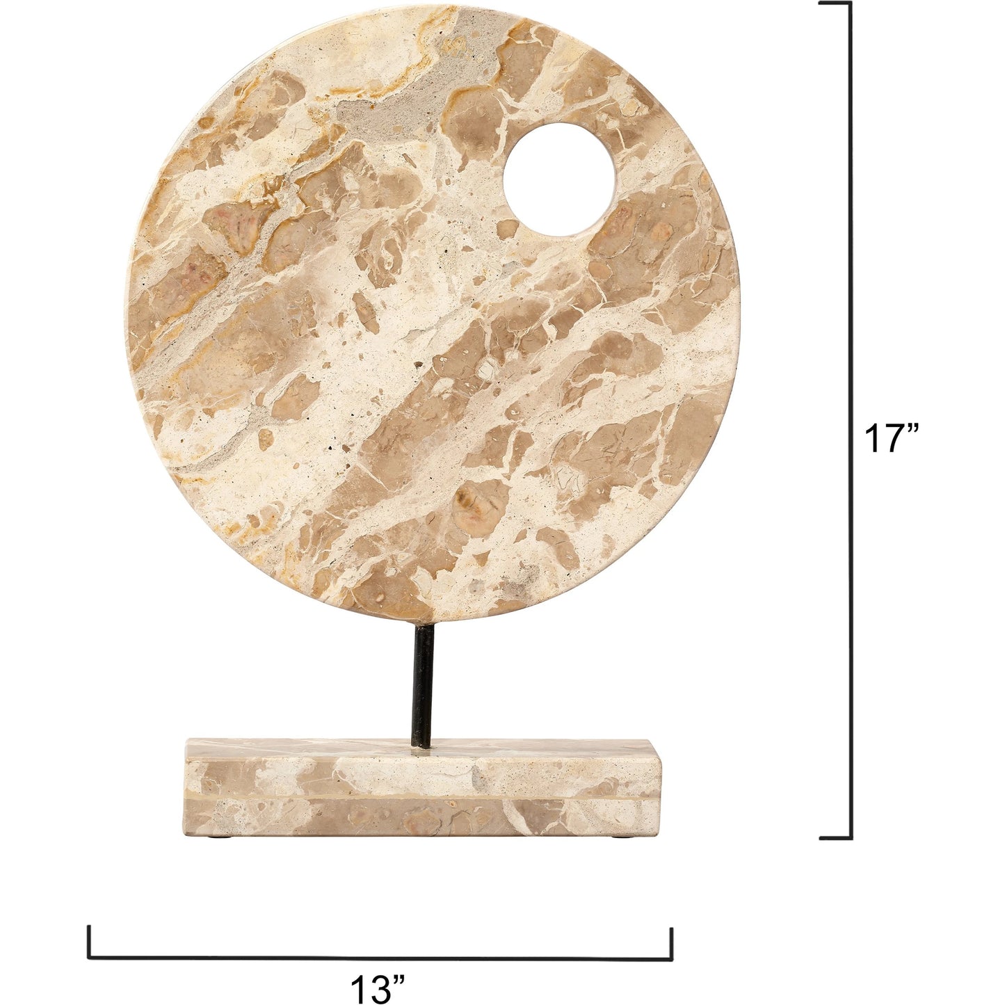 002 SI-2146448 | Additional Silo | Satellite Marble Stand by Jamie Young in cream. Made from marble, metal: iron in a modern style.