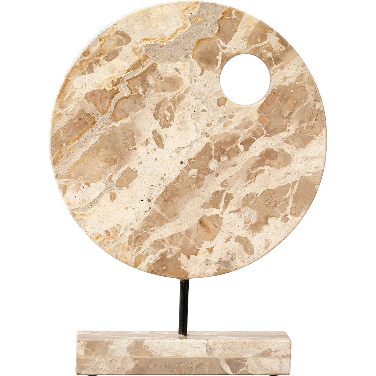 001 SI-2146448 | Primary Silo | Satellite Marble Stand by Jamie Young in cream. Made from marble, metal: iron in a modern style.