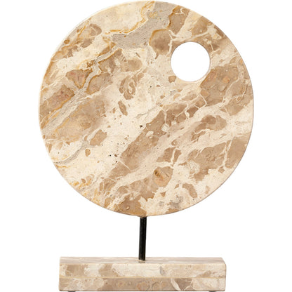 Satellite Marble Stand by Jamie Young in cream. Made from marble, metal: iron in a modern style.