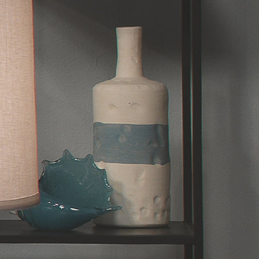 Sedona Vessels by Jamie Young in blue. Made from ceramic in a coastal style.