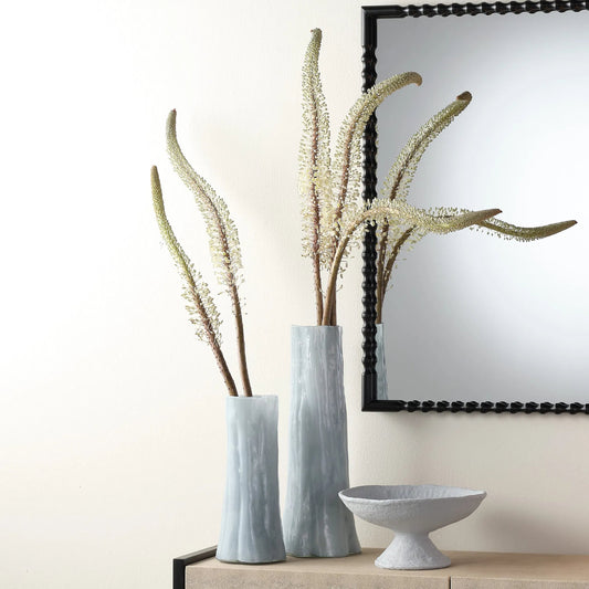 Sequoia Vase by The Livingston Collection in blue and pale blue glass. Made from glass in a unique style.
