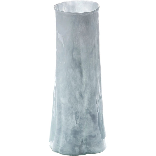 Sequoia Vase by The Livingston Collection in blue and pale blue glass. Made from glass in a unique style.