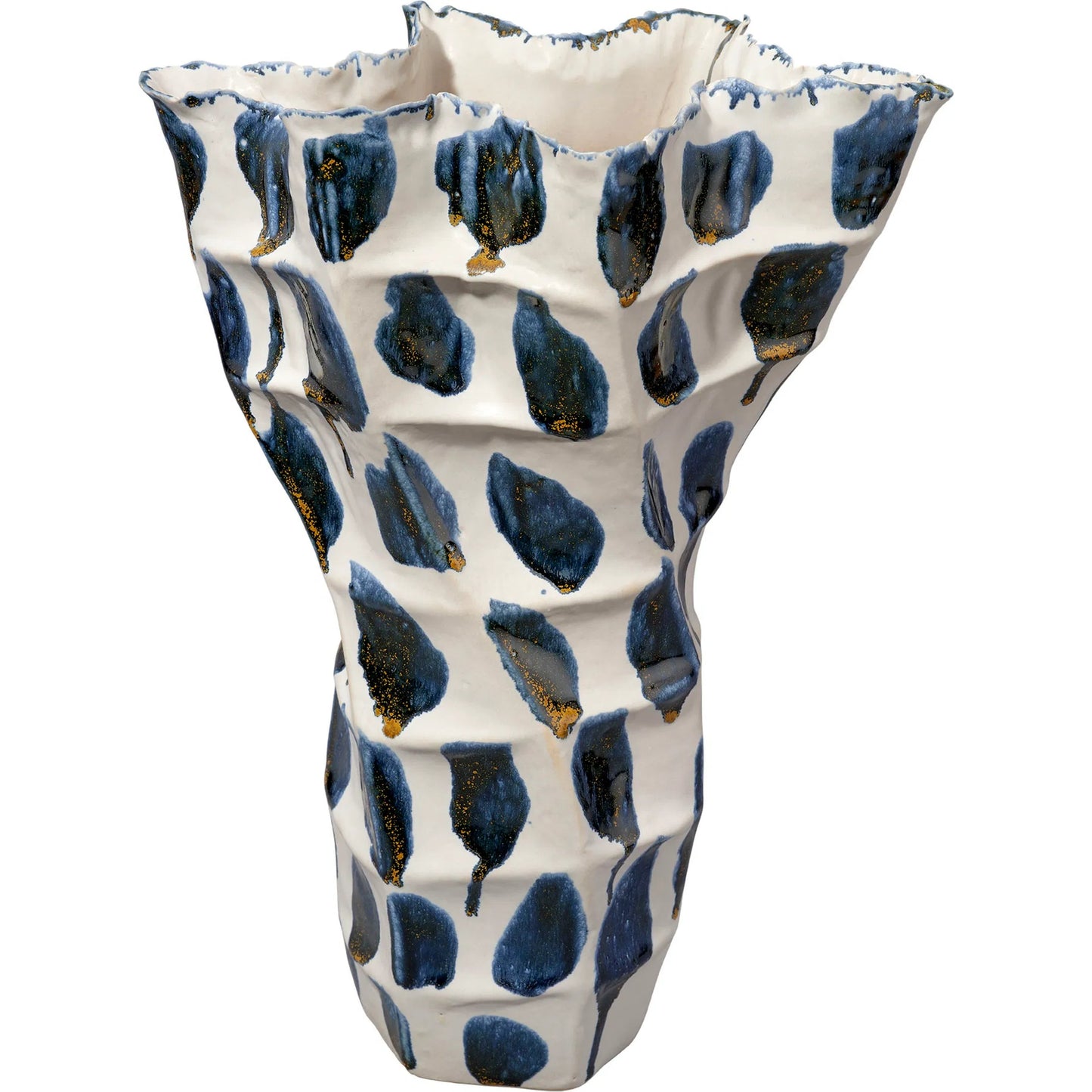 001 SI-2320406 | Primary Silo | Seurat Vase by Jamie Young in blue and reactive blue glaze spotted. Made from ceramic in a eclectic & global style.