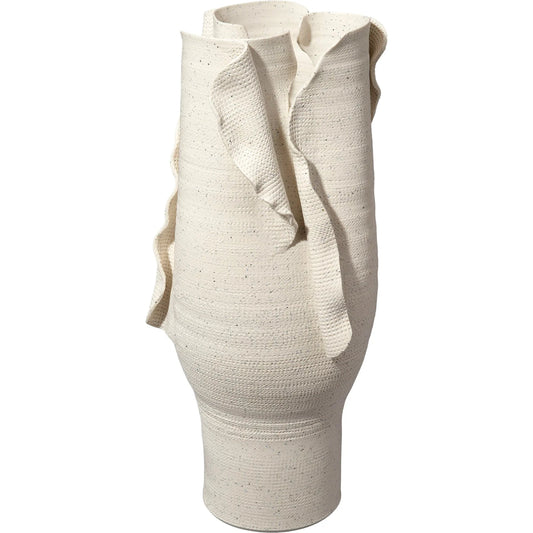Severed Vessel by The Livingston Collection in white and matte white porcelain. Made from porcelain in a unique style.