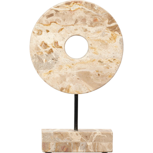 Soleil Marble Stand by Jamie Young in cream. Made from marble, metal: iron in a modern style.