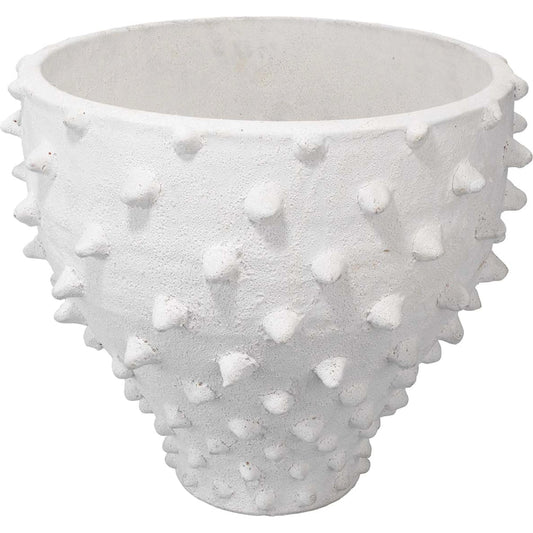 Spike Vase by Jamie Young in textured matte white. Made from ceramic in a coastal style.