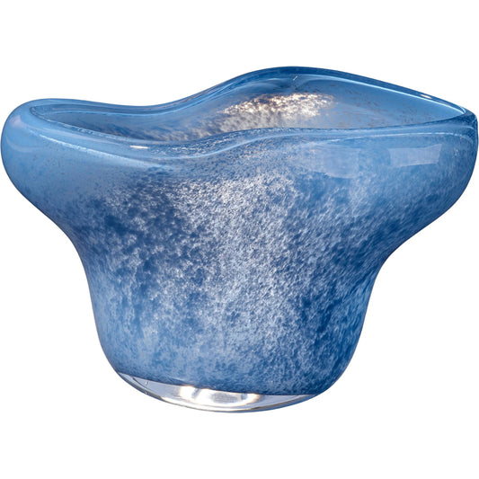 Splash Bowl by The Livingston Collection in blue and blown blue glass. Made from glass in a unique style.