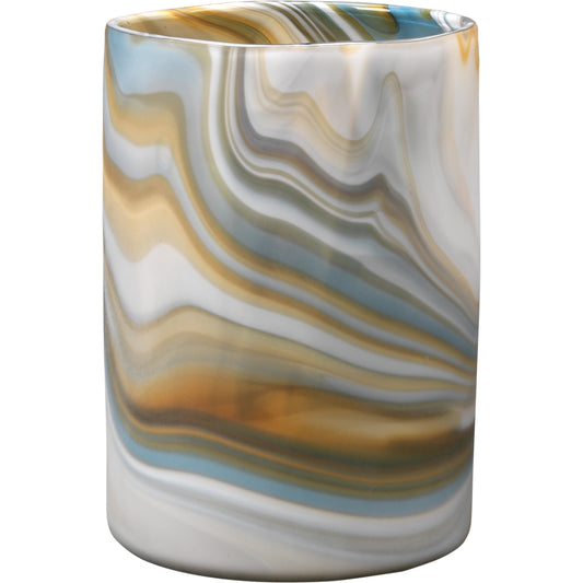 Terrene Vase by Jamie Young in gray swirl glass. Made from glass in a eclectic & global style.