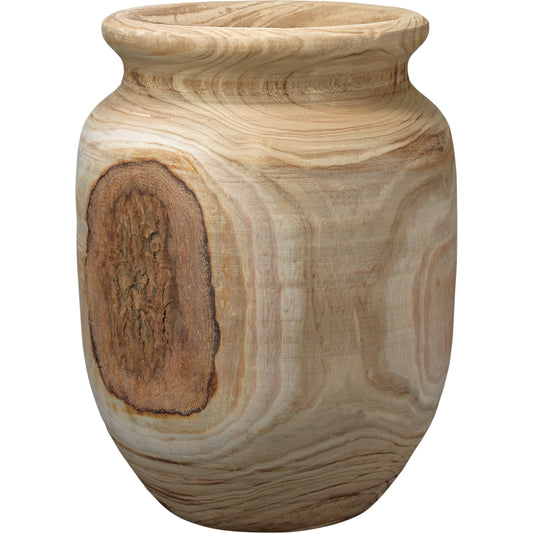 Topanga Wooden Vase by Jamie Young in natural wood. Made from wood in a rustic style.