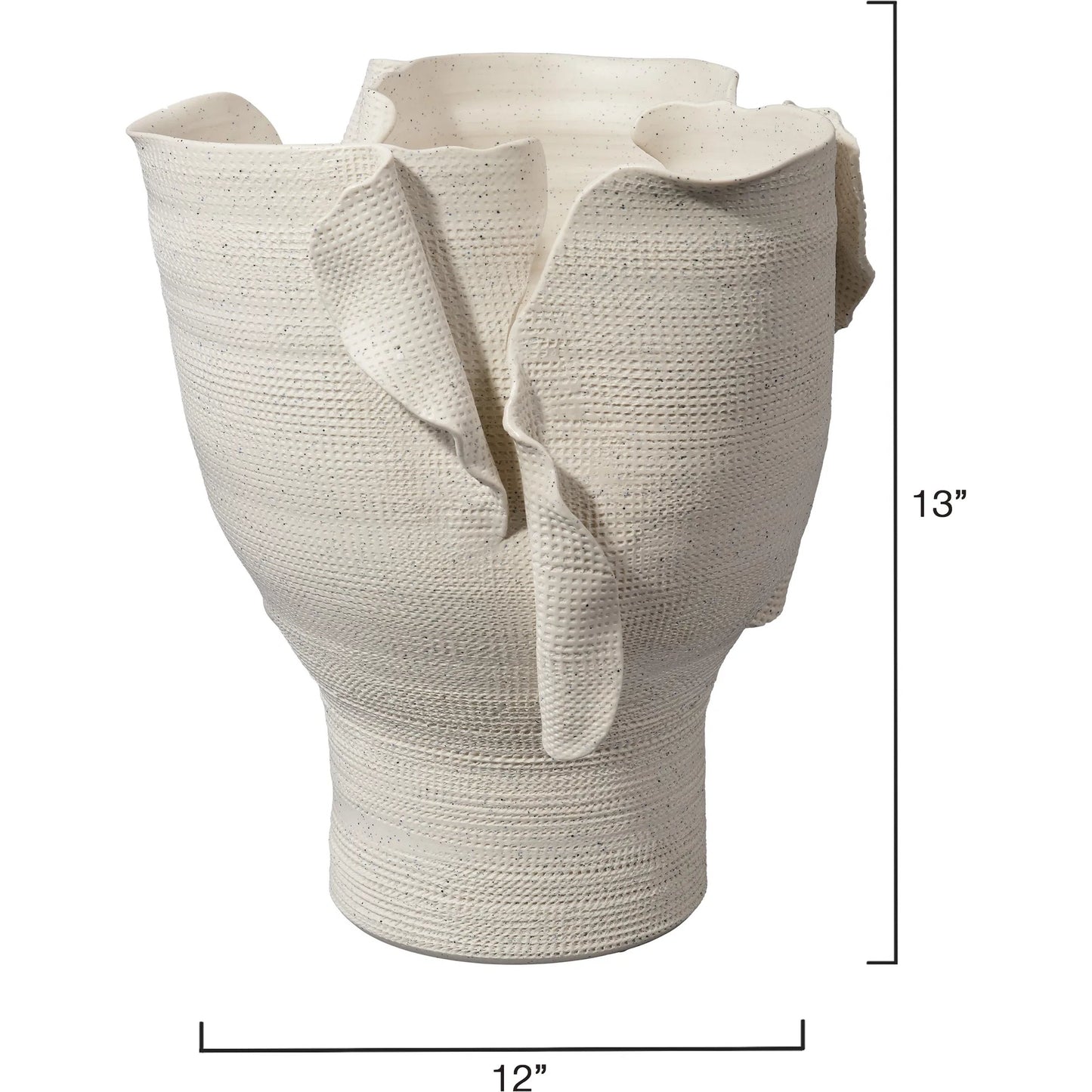 002 SI-2320419 | Additional Silo | Torn Wide Vessel by Jamie Young in white and matte white porcelain. Made from porcelain in a modern style.