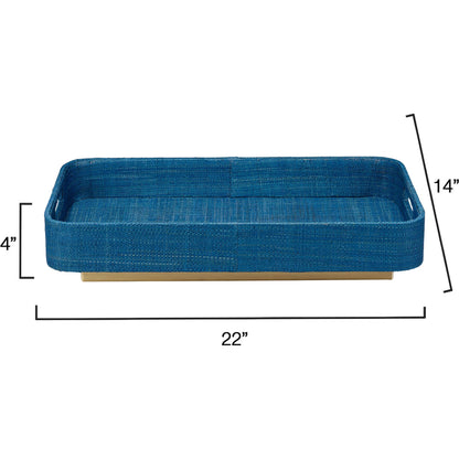 Utopia Footed Tray by Jamie Young. Made from raffia in a cottage & farmhouse style.