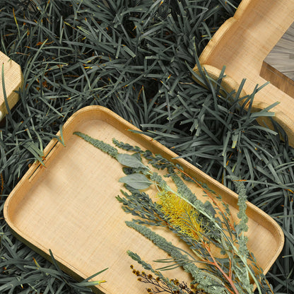 Utopia Footed Tray by Jamie Young. Made from raffia in a cottage & farmhouse style.