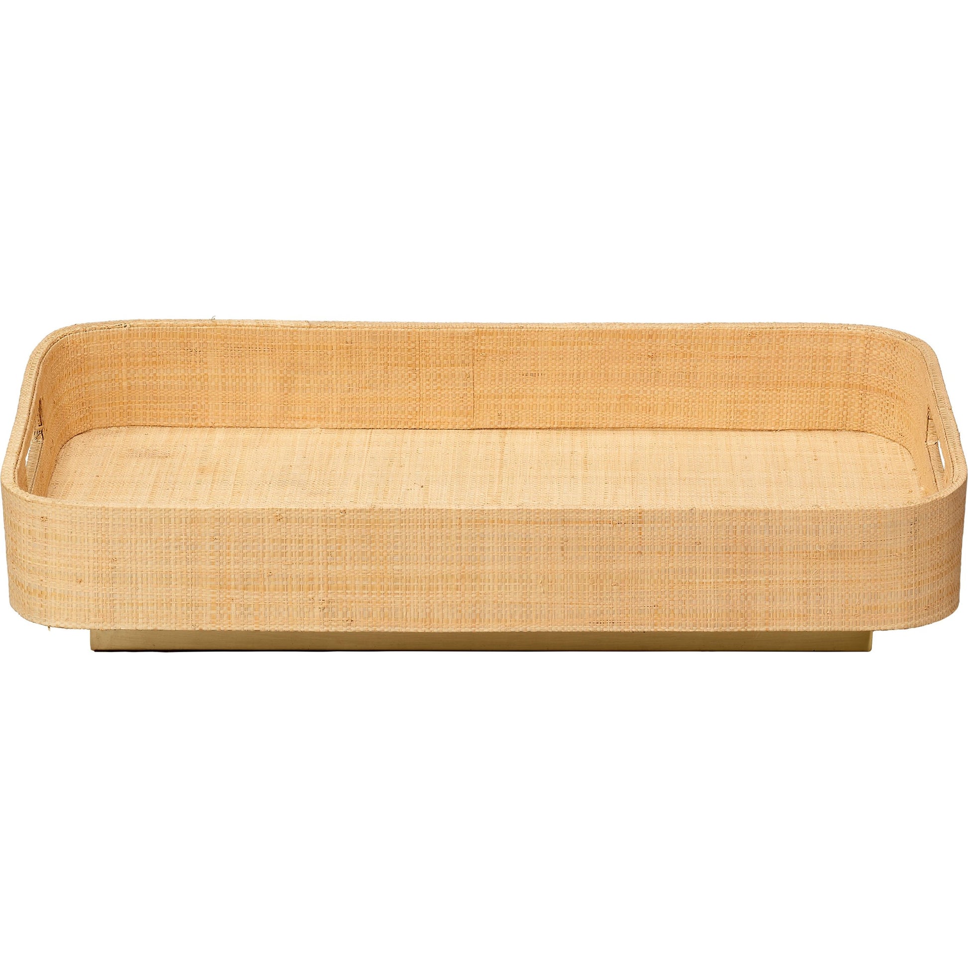 Utopia Footed Tray by Jamie Young. Made from raffia in a cottage & farmhouse style.