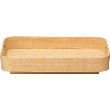Utopia Footed Tray by Jamie Young. Made from raffia in a cottage & farmhouse style.