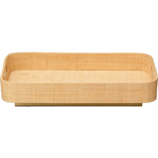 Utopia Footed Tray by Jamie Young. Made from raffia in a cottage & farmhouse style.