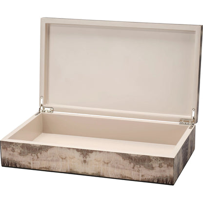 Venom Decorative Box by Jamie Young in grey and grey laquer. Made from unique in a unique style.