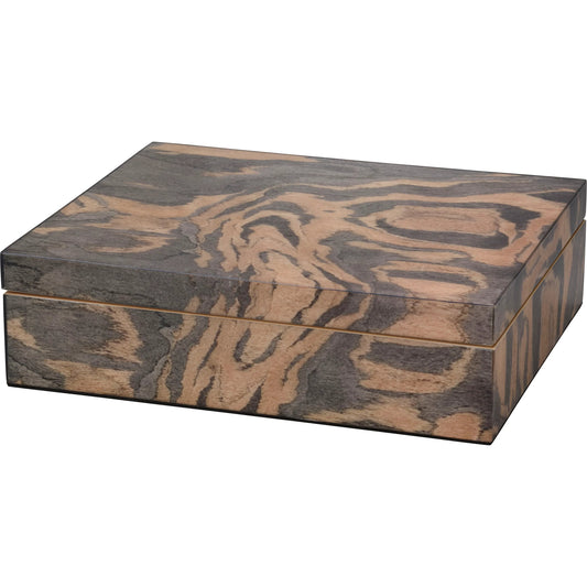 Woodgrain Decorative Box by Jamie Young in navy and navy laquer. Made from unique in a unique style.
