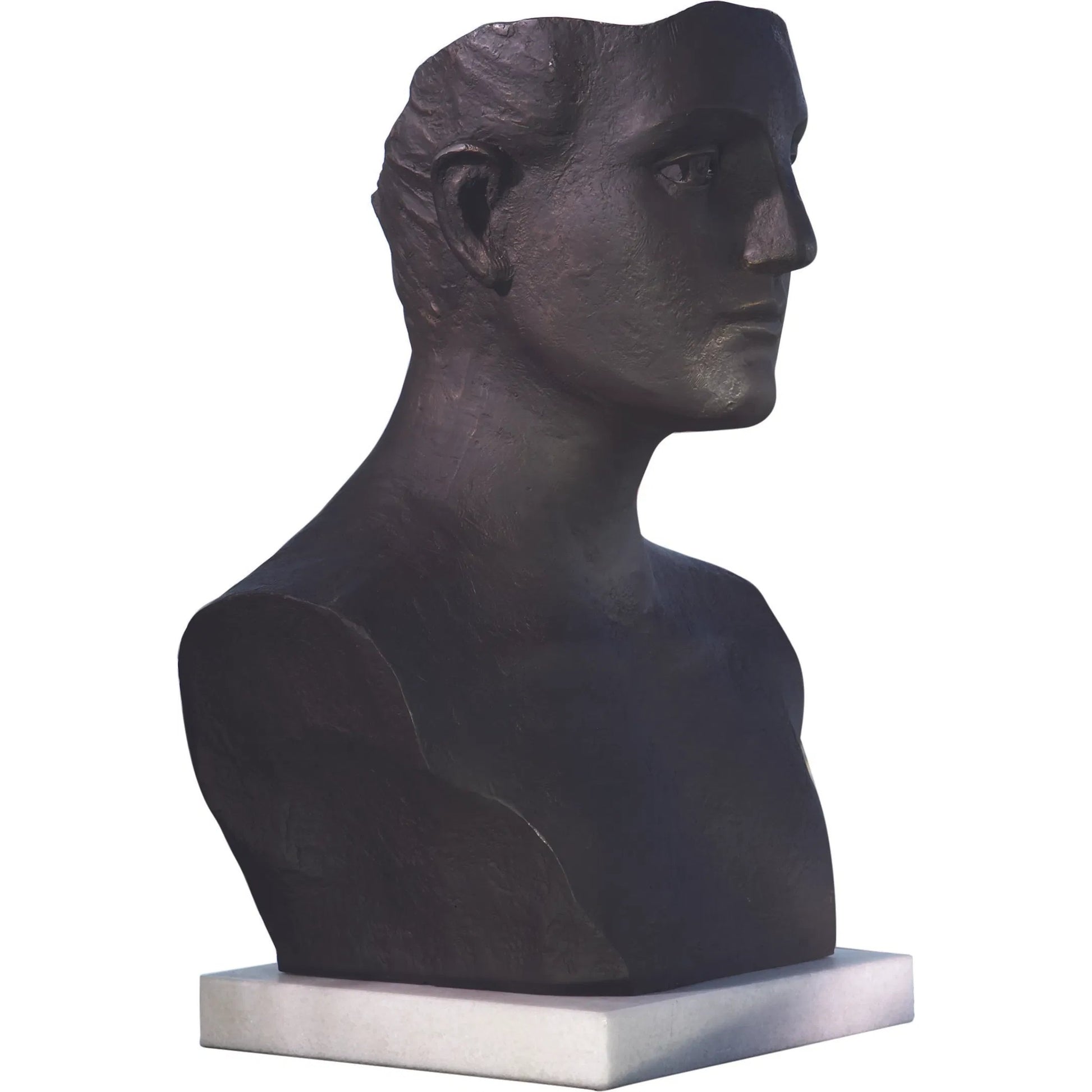 Head Sculpture by Global Views. Made from iron, white marble in a eclectic & global style.