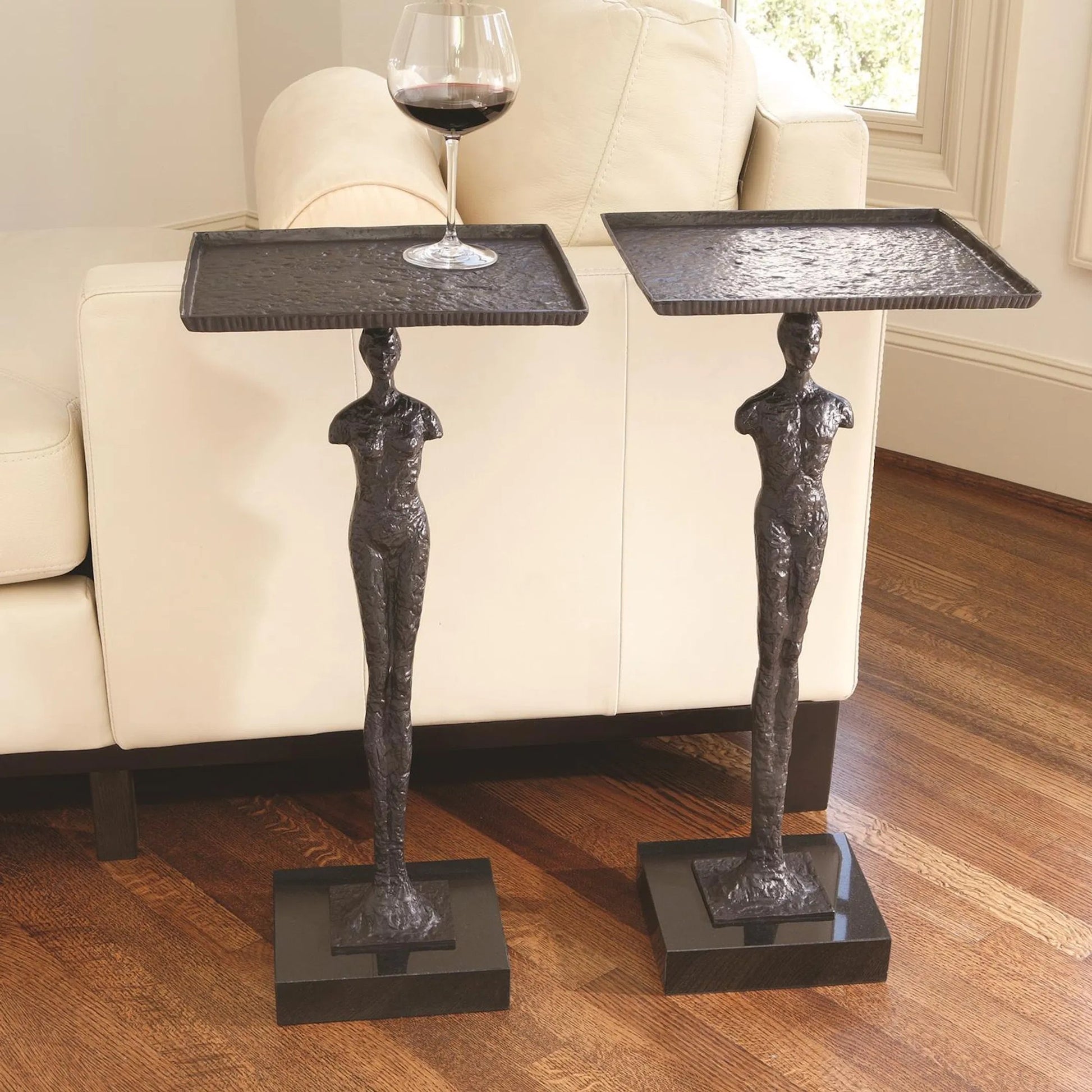 Modern Woman Table by Global Views in bronze. Made from iron, granite in a eclectic & global style.