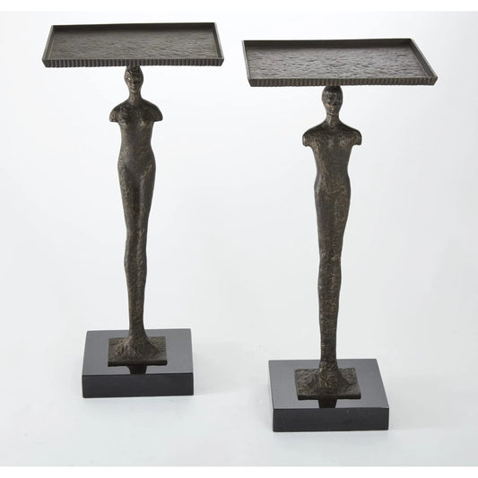 Modern Man Table by Global Views in bronze. Made from iron, granite in a eclectic & global style.