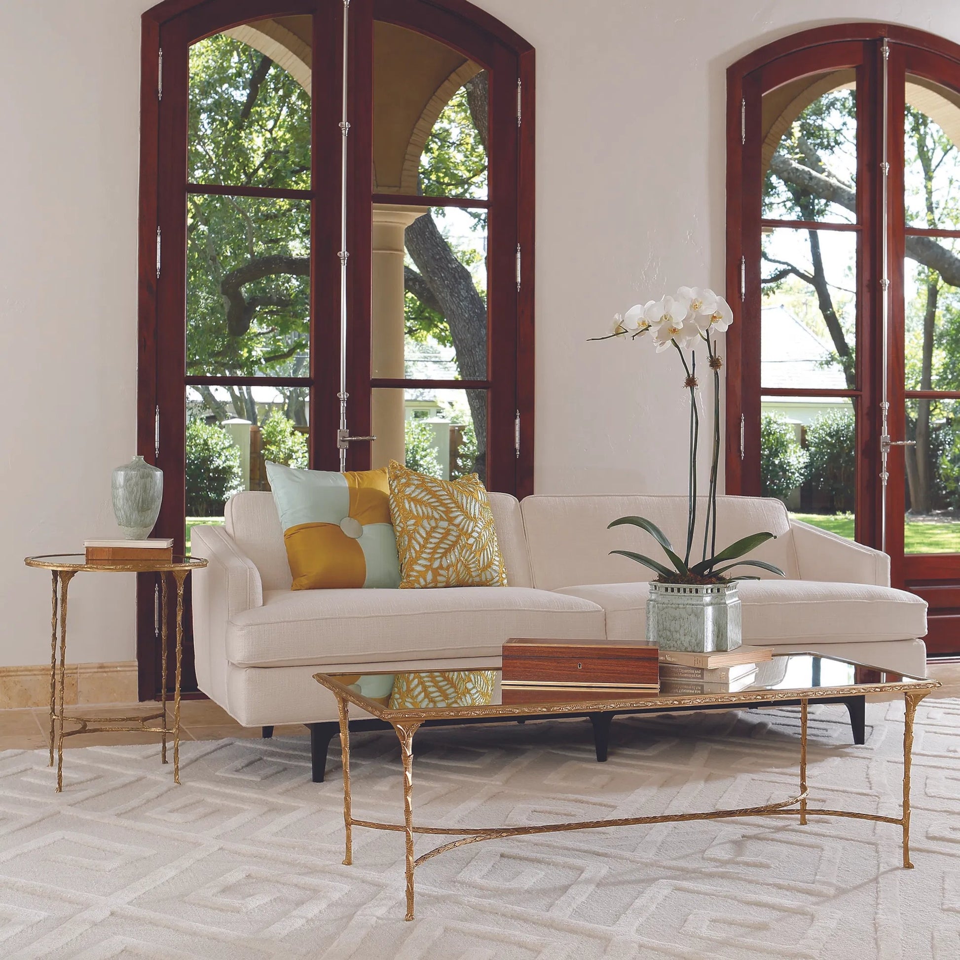 Organic Side Table by Global Views. Made from mdf, mirror in a transitional style.