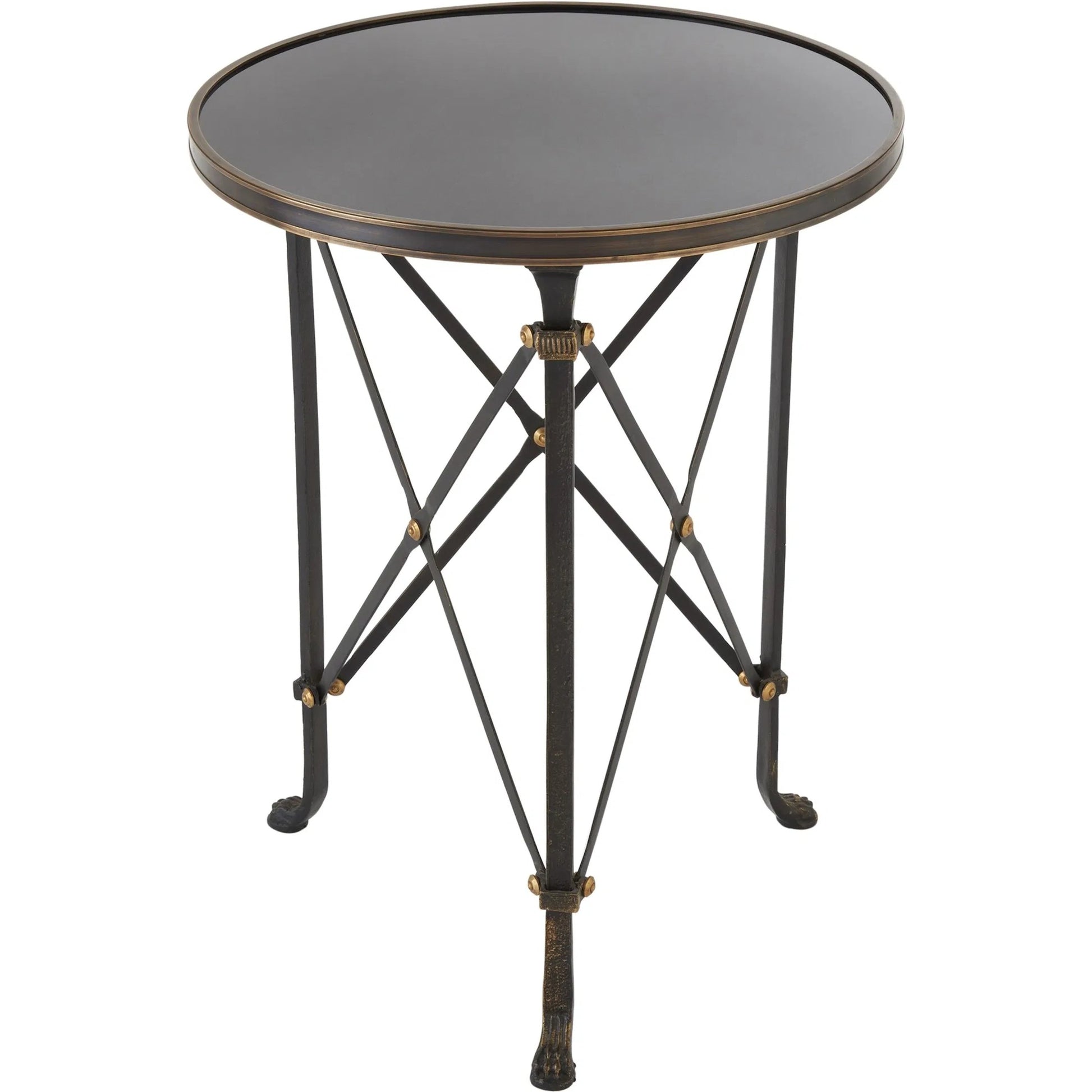 Directoire Table by Global Views in brass. Made from unique in a transitional style.