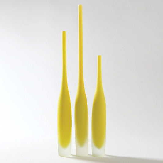 Spire Bottle by Global Views. Made from calcified sodium glass in a modern style.