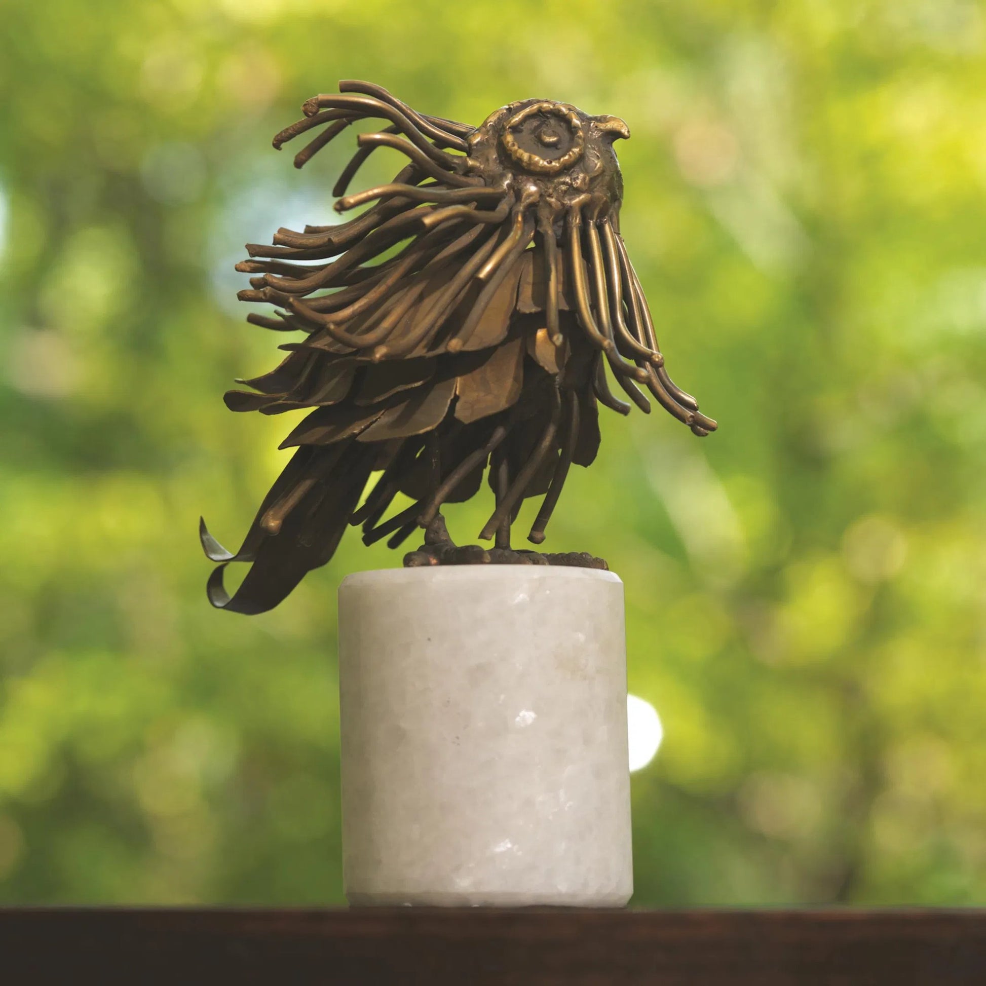 Mod Owl by Global Views. Made from brass, marble in a eclectic & global style.