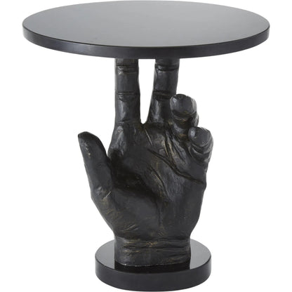 Hand Table by Global Views in bronze patina. Made from cast iron in a eclectic & global style.