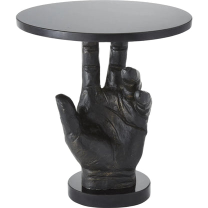 Hand Table by Global Views in bronze patina. Made from cast iron in a eclectic & global style.